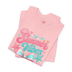 Summer Vibes Tee — Pastel Seashell Bow Beach T-Shirt