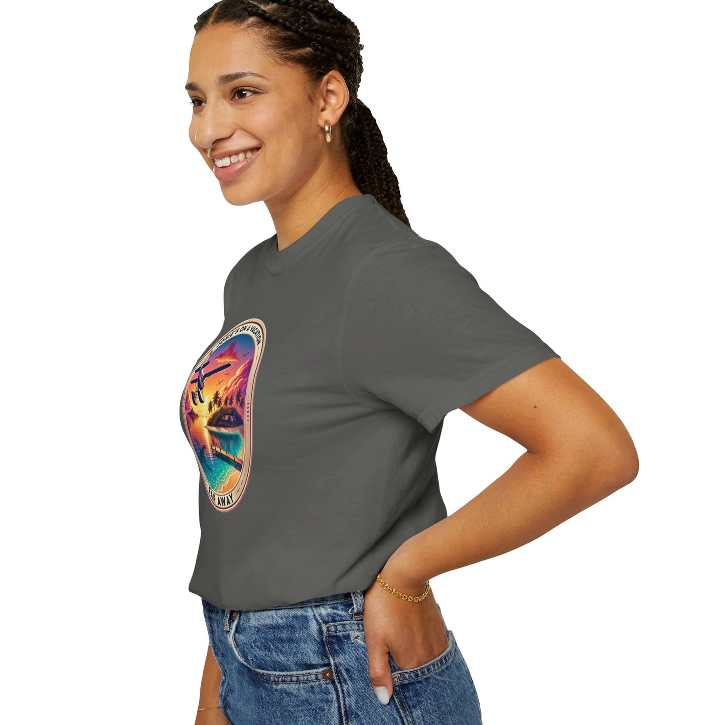 Josies On A Vacation Far Away Graphic Unisex Garment-Dyed T-shirt