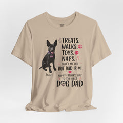 Personalized Dog Dad T‑Shirt — "Treats. Walks. Toys. Naps." Father's Day Gift