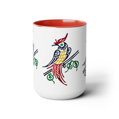 MAHJONG TILE Two-Tone Coffee Mugs, 15oz,mahjong gift,gift for gamer,board game gift,three image coffee mug,ceramic mahjong mug,gift for her
