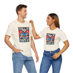 Chill The Fourth Out,Cowgirl Graphic, Unisex Jersey Short Sleeve Tee