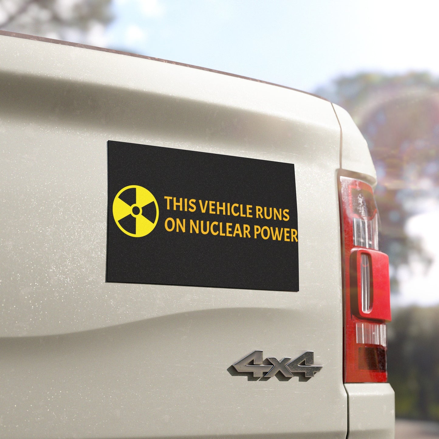 This Vehicle Runs On Nuclear Power Graphic Car Magnets