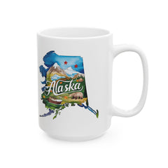 Alaska Watercolor State Mug – Travel Gift or Souvenir – 11oz or 15oz
