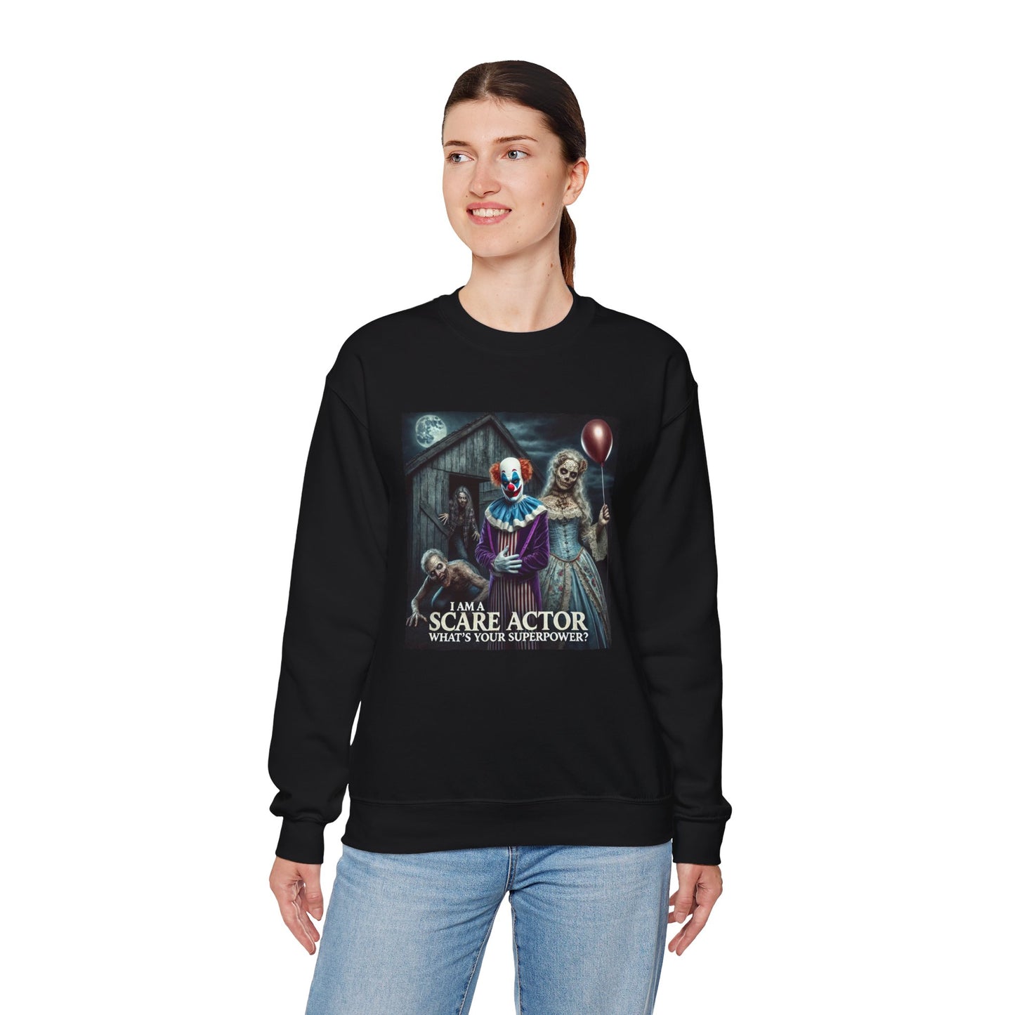 Scare Actor Halloween Horror Unisex Heavy Blend™ Crewneck Sweatshirt