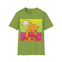 GET ME A PIZZA Cat Pop Art Unisex Softstyle T Shirt  For the Feline or Pizza Lover in all of us.