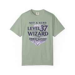 Level 37 Wizard T-Shirt — "Not a Nerd" THAC0 Survivor D&D Gamer Tee