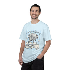 Be A Timothy T-Shirt — Retro Raccoon Graphic Tee ("In a World of Boring")