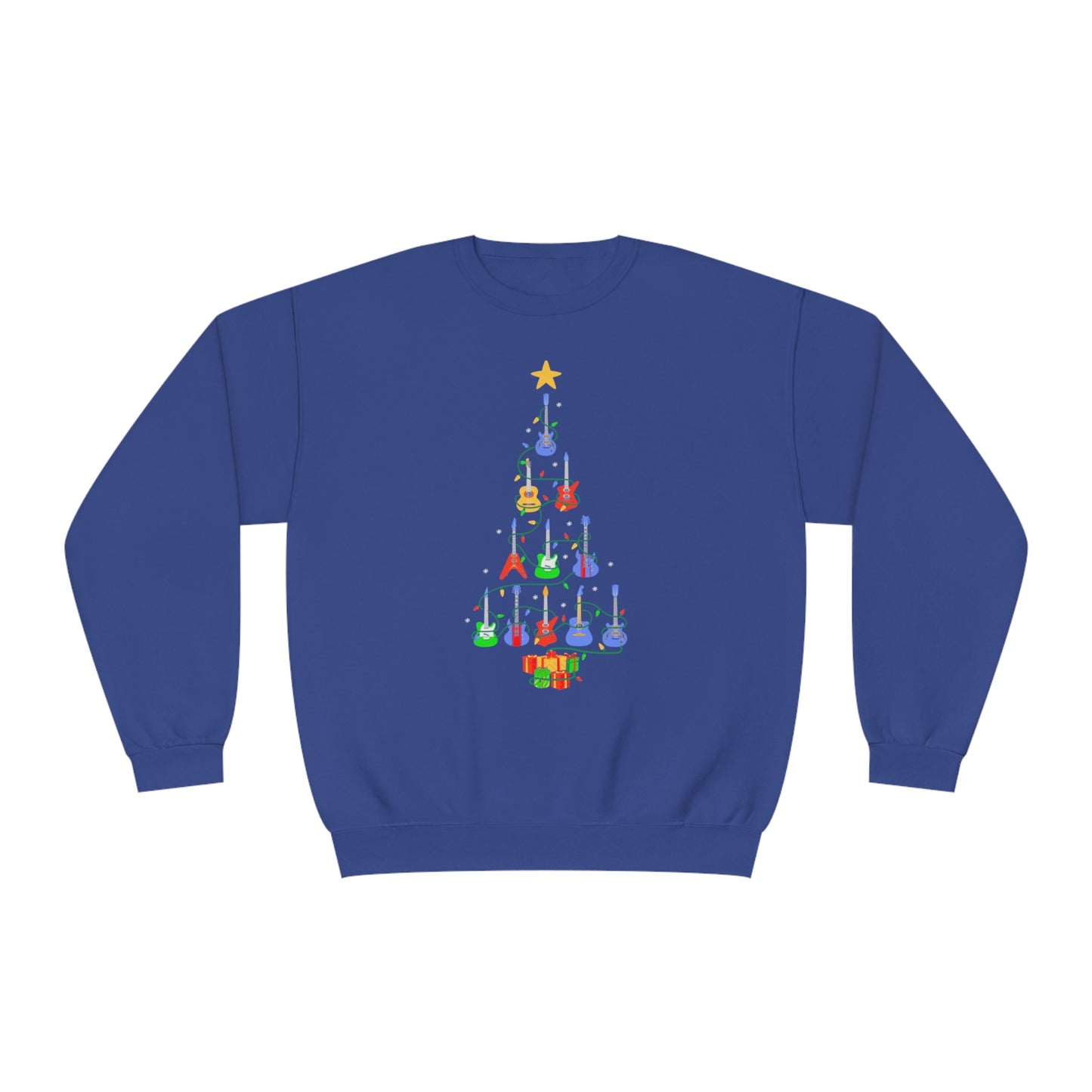 Guitar Lover Christmas Tree - Unisex NuBlend® Crewneck Sweatshirt / Electric, Acoustic Guitar, Guitarist Gift, Christmas Gift, Gift for him