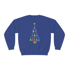 Guitar Lover Christmas Tree - Unisex NuBlend® Crewneck Sweatshirt / Electric, Acoustic Guitar, Guitarist Gift, Christmas Gift, Gift for him