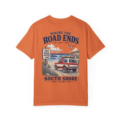 Where the Road Ends Long Island Unisex Garment-Dyed T-shirt