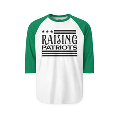 Raglan Shirt — Subtle 'RAISING PATRIOTS' Vintage Baseball Tee