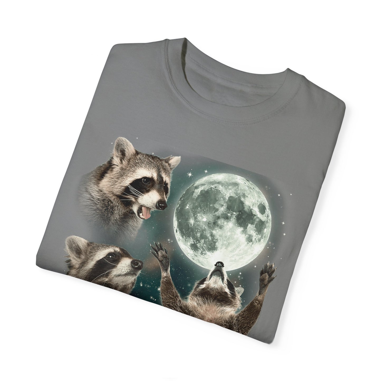 Three Raccoons and the Moon Vintage Style Graphic Tee