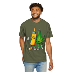 Vintage 'Lighter & Weed' Graphic T-Shirt — Relaxed Stoner/Cannabis Tee