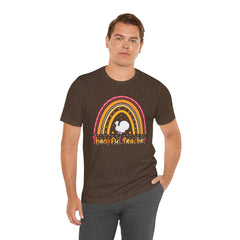 Thankful Teacher T‑Shirt – Retro Rainbow Turkey Teacher Appreciation Tee