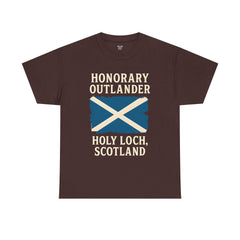Honorary Outlander Heavy Cotton Tee, Holy Loch Scotland Shirt, Outlander Fan Gift, Casual Tee, Travel Souvenir, Unisex T-Shirt