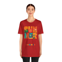 Summer Graphic Tee — Colorful Tropical "SUMMER" Typography T-Shirt