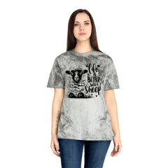 Life Is Better With Sheep Graphic Unisex Color Blast T-Shirt