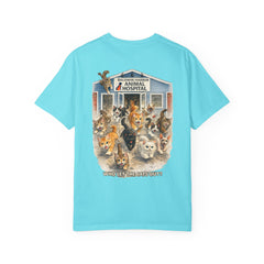 Lauren McGowan Front Logo Back Graphic Baldwin Harbor Animal Hospital "Who Let the Cats Out?" T Shirt
