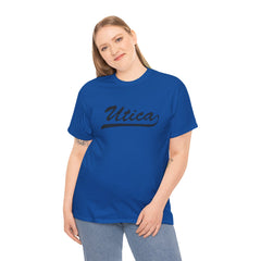 Utica Unisex Heavy Cotton Tee - Retro Dunder Mifflin Design for Nostalgic Fans