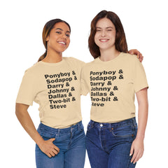 The Outsiders Shirt, Greasers Characters Shirt, Unisex Jersey Short Sleeve Tee