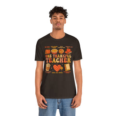 One Thankful Teacher T‑Shirt – Fall and Thanksgiving  Teacher Appreciation Tee
