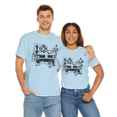 Abstract Retro Racing Car Unisex Heavy Cotton Tee | Perfect for Car Enthusiasts, Father's Day Gift, Casual Wear, Vintage Style, Unique Graphic Shirt