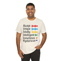 Autism - Always Unique Totally Intelligent Sometimes Mysterious Unisex Softstyle T-Shirt