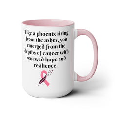 Phoenix mug, cancer survivor gift, hope mug, resilience gift, awareness mug, survivor coffee cup, cancer recovery gift, phoenix rising mug