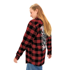 Wild Sound Wolf Guitarist Graphic - Unisex Flannel Shirt