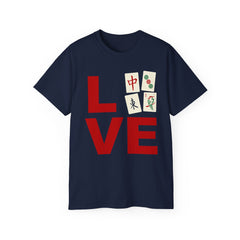 LOVE Mahjong with tile images Unisex Ultra Cotton Tee / See our matching coffee mugs
