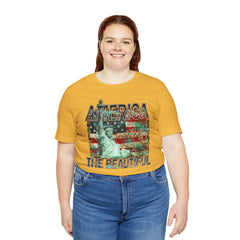 Statue Of Liberty, America The Beautiful, Unisex Jersey Short Sleeve Tee