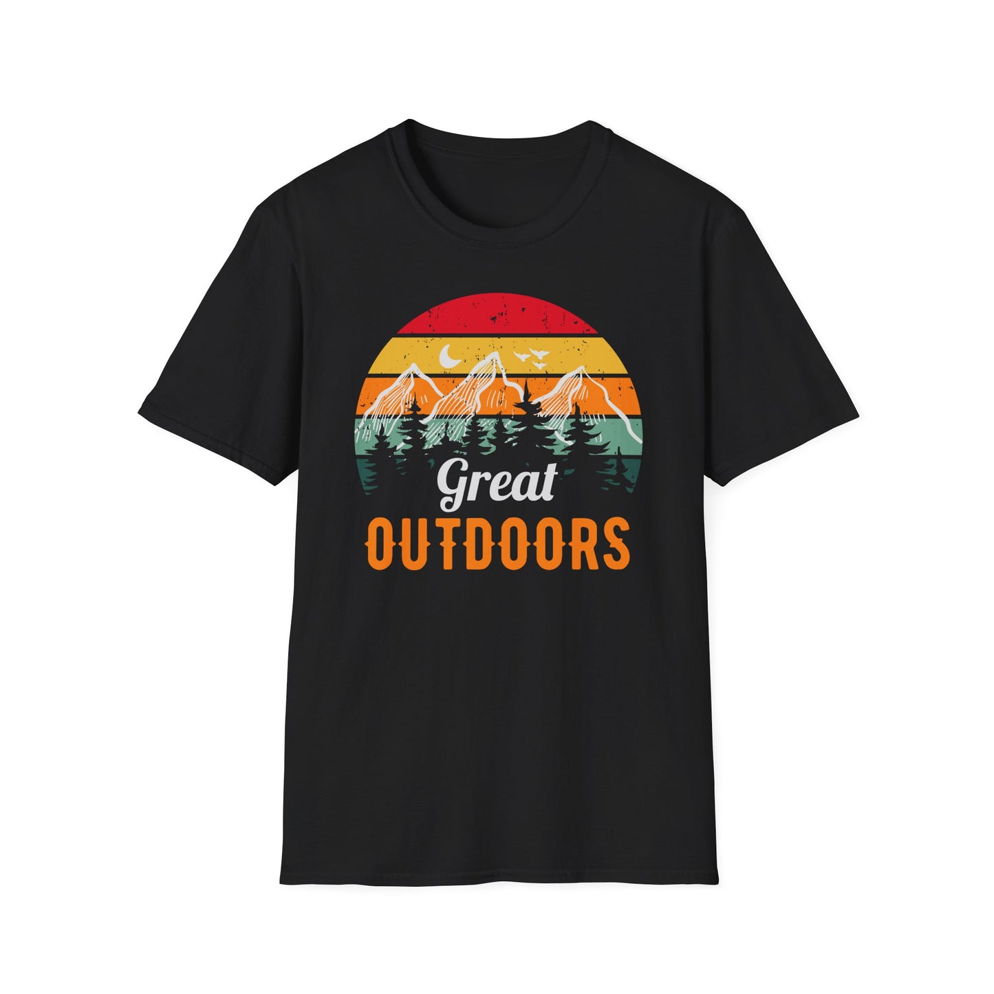 Great Outdoors Mountain Views Unisex Softstyle Graphic T-Shirt