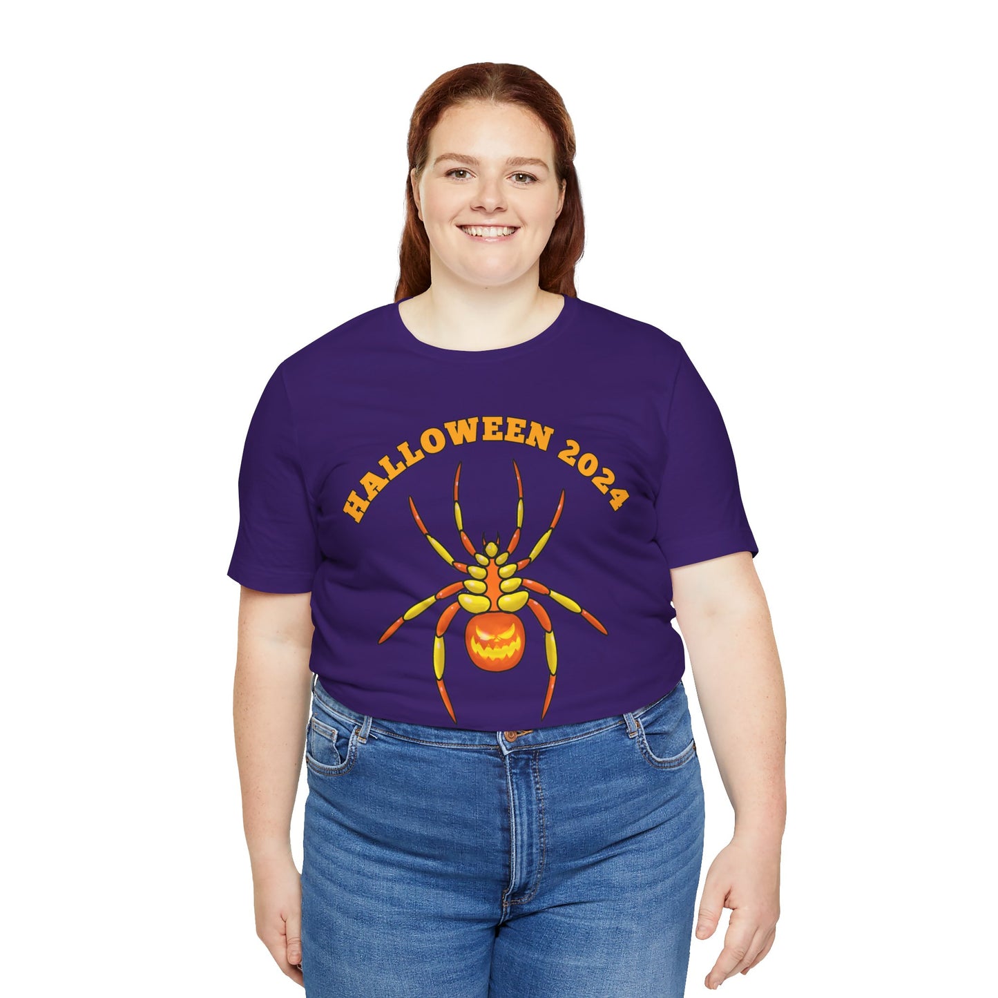 Halloween 2024 Pumpkin Spider - Graphic Unisex Jersey Short Sleeve Tee