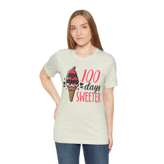 100 Days of School Unisex Tee | Elementary School, Ice Cream, Teacher Apparel
