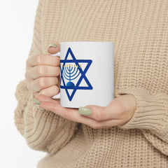 Star of David with  Menorah Jewish Graphic Ceramic Mug (11oz, 15oz)