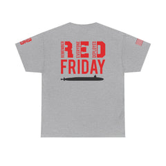 SUBMARINER RED Friday T Shirt with Fouled Anchor, American Flag, FBM / Boomer Silhouette. Remember Everyone Deployed, Dolphins