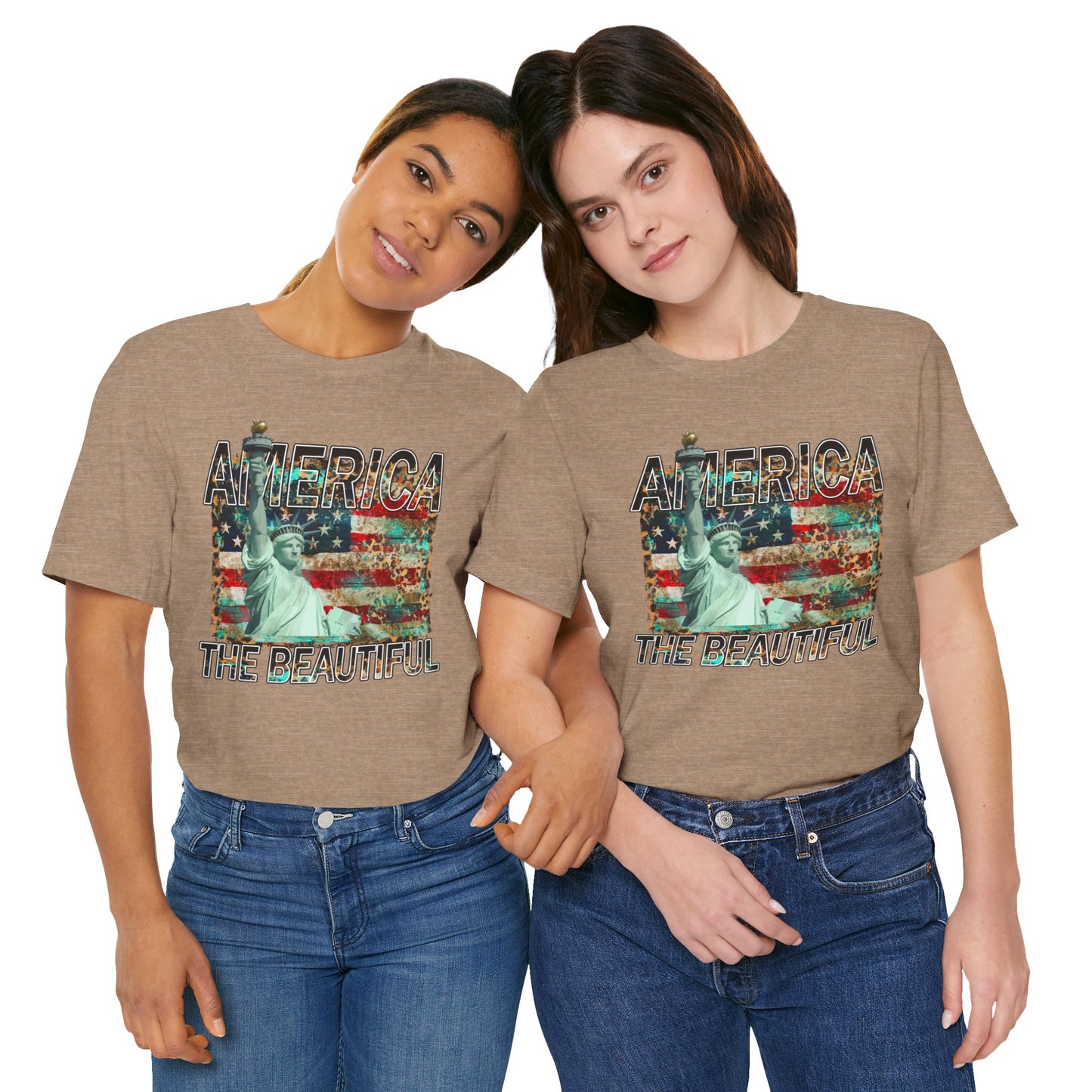 Statue Of Liberty, America The Beautiful, Unisex Jersey Short Sleeve Tee