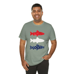 Patriotic Trout T-Shirt — Red White & Blue Fish Tee