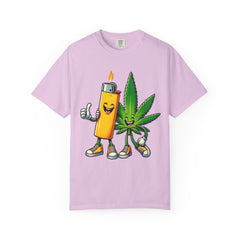 Vintage 'Lighter & Weed' Graphic T-Shirt — Relaxed Stoner/Cannabis Tee
