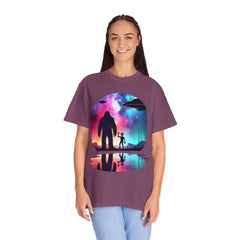 Bigfoot & Alien Nightscape T-Shirt — Sasquatch UFO Graphic Tee