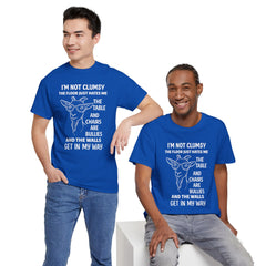 Clumsy Funny Goat Graphic Tee | Unisex Heavy Cotton Tee | Great Gift for Animal Lovers, Birthdays, Casual Wear, Humorous Gifts, Everyday Style