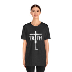 Faith Cross Prosthetic Leg T‑Shirt — Amputee Inspirational Christian Tee