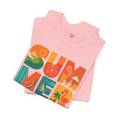 Summer Graphic Tee — Colorful Tropical "SUMMER" Typography T-Shirt