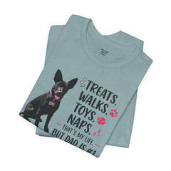 Personalized Dog Dad T‑Shirt — "Treats. Walks. Toys. Naps." Father's Day Gift