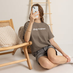 Dog Trainer T‑Shirt — "dog trainer." Front Logo with "we believe..." Positive Training Back Text