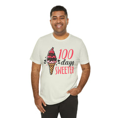 100 Days of School Unisex Tee | Elementary School, Ice Cream, Teacher Apparel