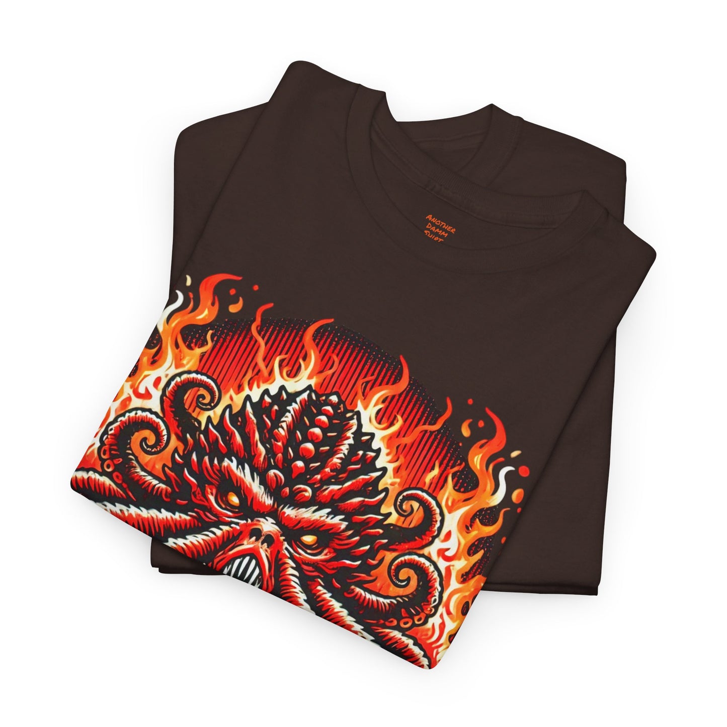 Fiery Fire Kraken - Graphic Unisex Heavy Cotton Tee