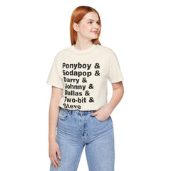 The Outsiders Shirt, Greasers Characters Shirt, Unisex Jersey Short Sleeve Tee