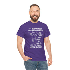 Clumsy Funny Goat Graphic Tee | Unisex Heavy Cotton Tee | Great Gift for Animal Lovers, Birthdays, Casual Wear, Humorous Gifts, Everyday Style