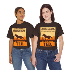 Desert Adventure Tee, Funny Horse Song T-Shirt, Gift for Horse Lovers, Unisex Cotton Tee for All Occasions, Unique Quote Shirt